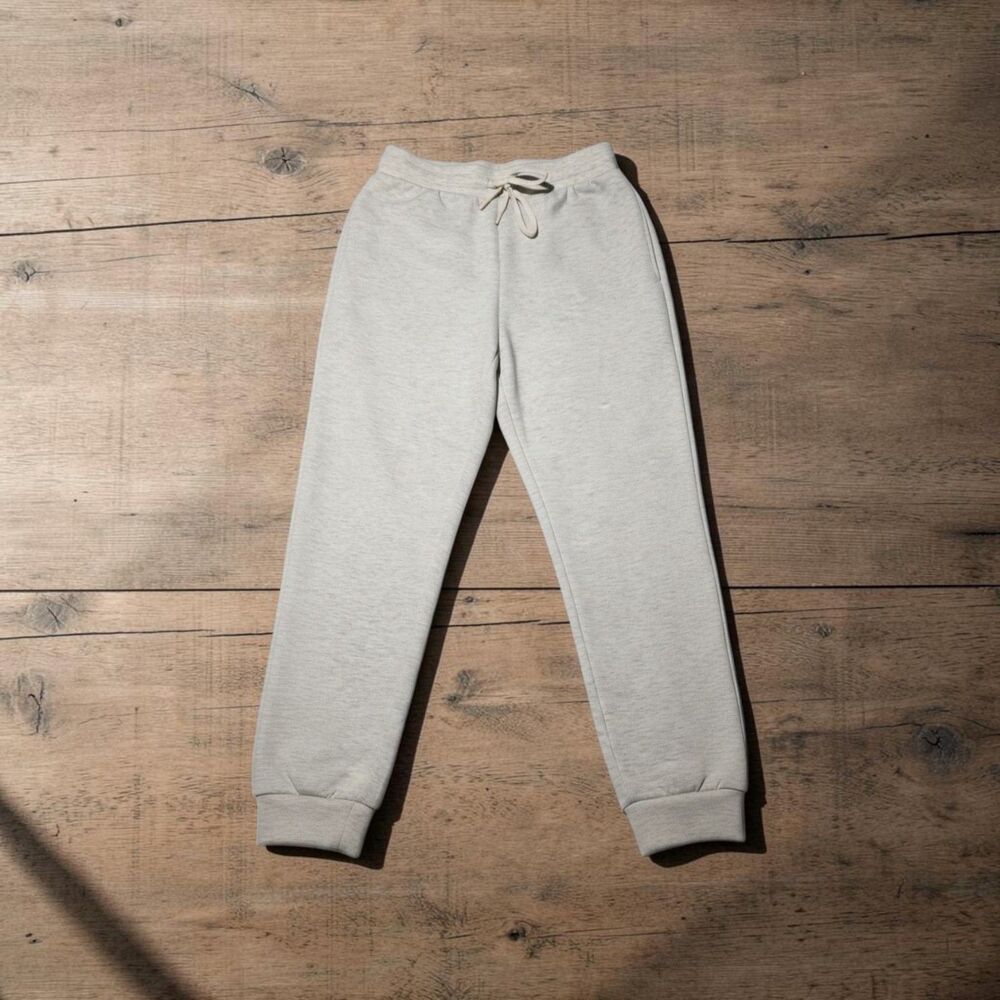 All In Motion Women's White Fleece Jogger Sweatpants/Drawstring/Pockets Size M